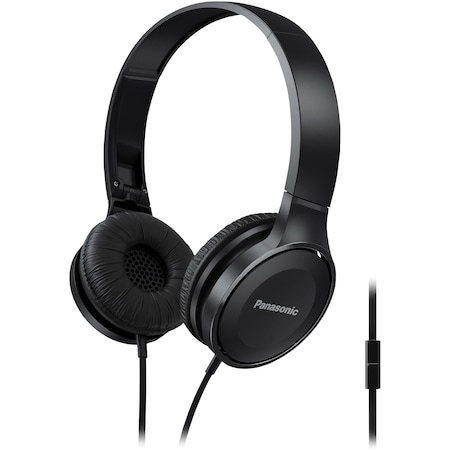 Panasonic Lightweight On-Ear Headphones with Microphone (Black) RP-HF100M-K